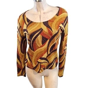 Coco Y Club Size M Multicolor Abstract Women Top